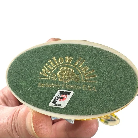 Willow Hall Colette Cream & Blue Victorian Shoe Yellow Flowers Trinket Box 3.5” - Picture 10 of 12